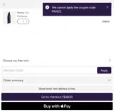 FAVE25 coupon verification screenshot