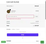 VDCaviar25 coupon verification screenshot