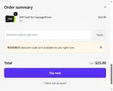 REVIEW25 coupon verification screenshot