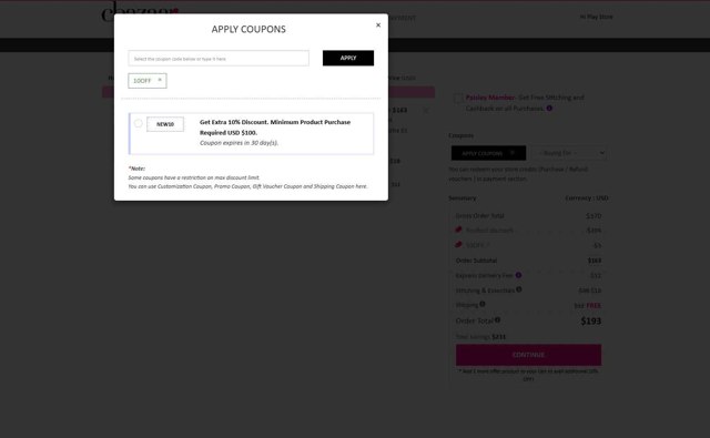 Cbazaar checkout page showing Cbazaar promo code box | Screenshot taken by SimplyCodes community member on Jul 13, 2025