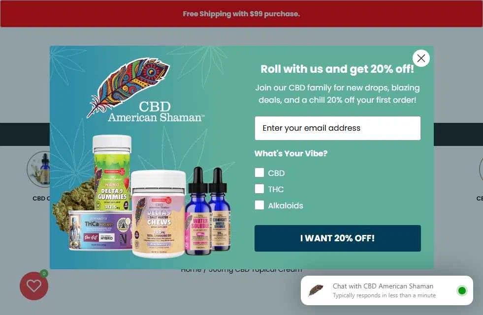 CBD American Shaman checkout page showing CBD American Shaman promo code box | Screenshot taken by SimplyCodes community member on Jan 25, 2026