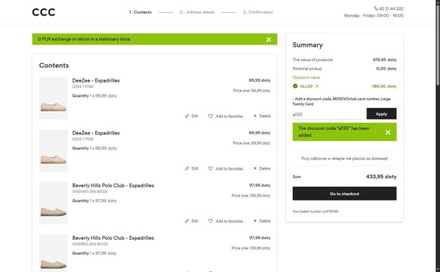 CCC checkout page showing CCC promo code box | Screenshot taken by SimplyCodes community member on Jul 29, 2025