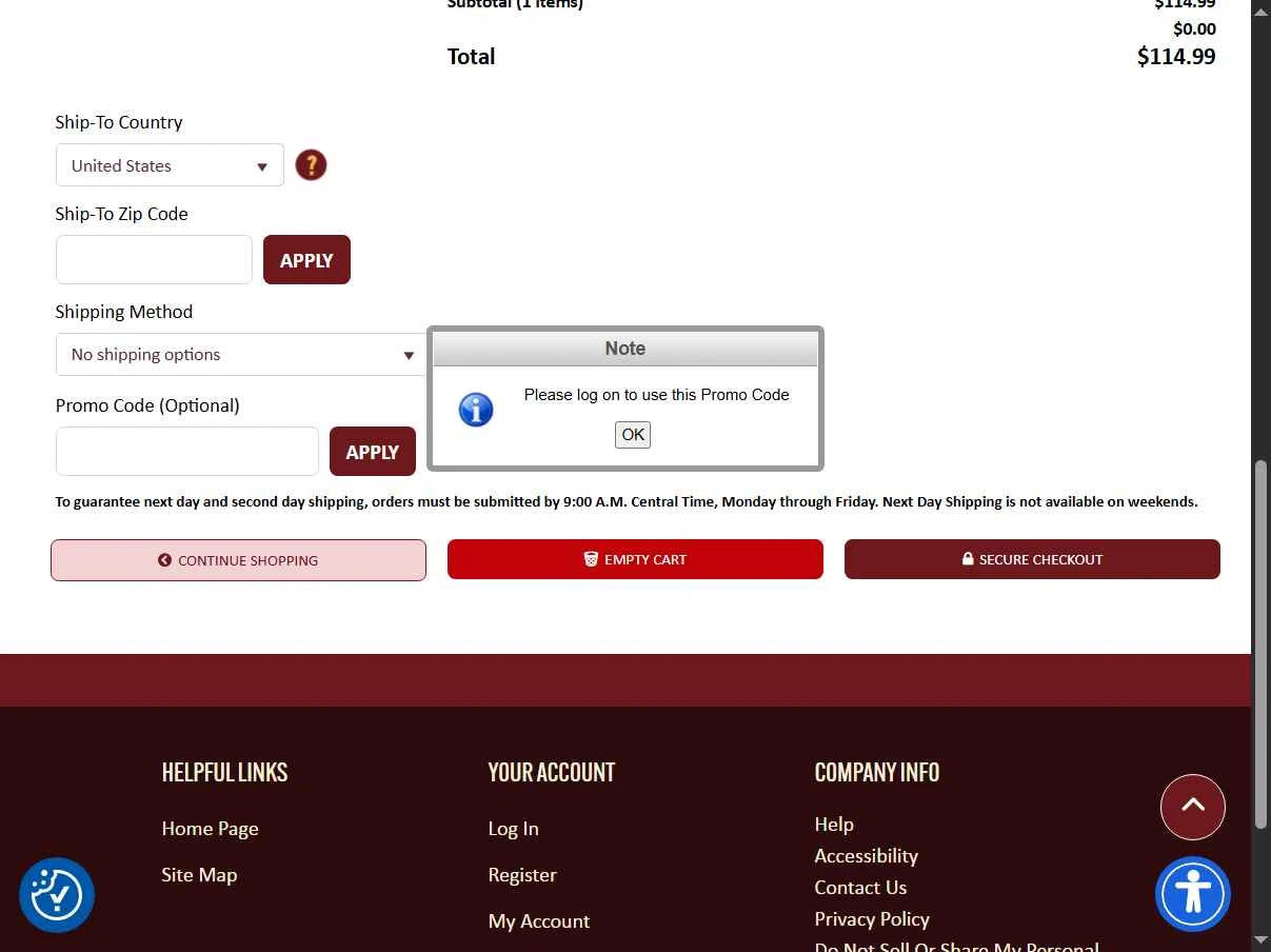 CC Music checkout page showing CC Music promo code box | Screenshot taken by SimplyCodes community member on Jan 12, 2026