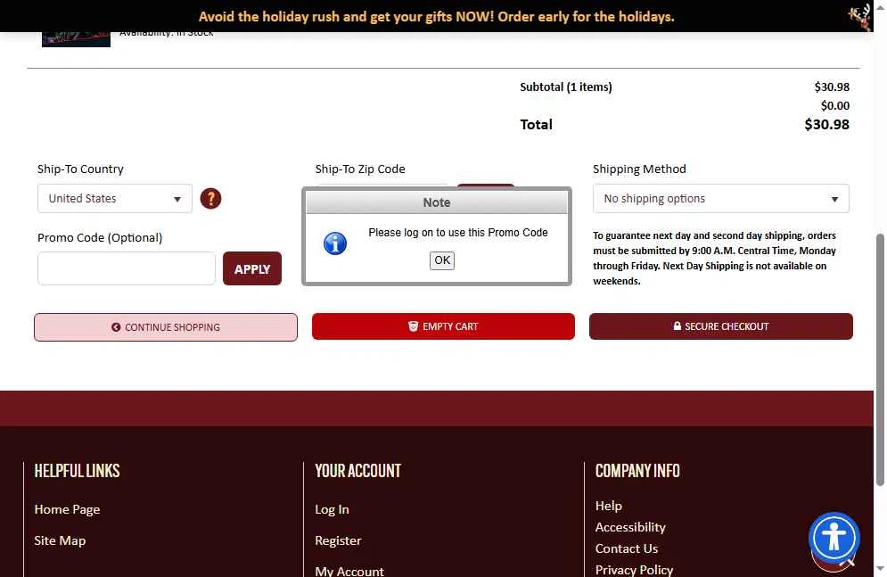 CC Music checkout page showing CC Music promo code box | Screenshot taken by SimplyCodes community member on Nov 18, 2025