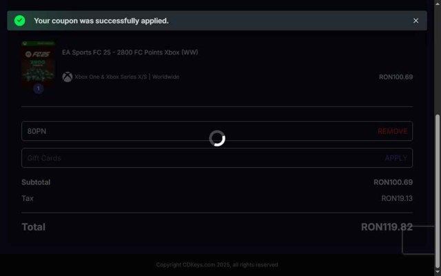 Loaded checkout page showing Loaded discount code box | Screenshot taken by SimplyCodes community member on Aug 13, 2025