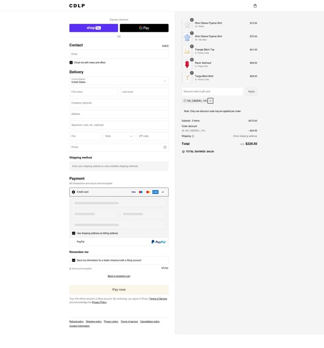 CDLP checkout page showing CDLP discount code box | Screenshot taken by SimplyCodes community member on Feb 14, 2025