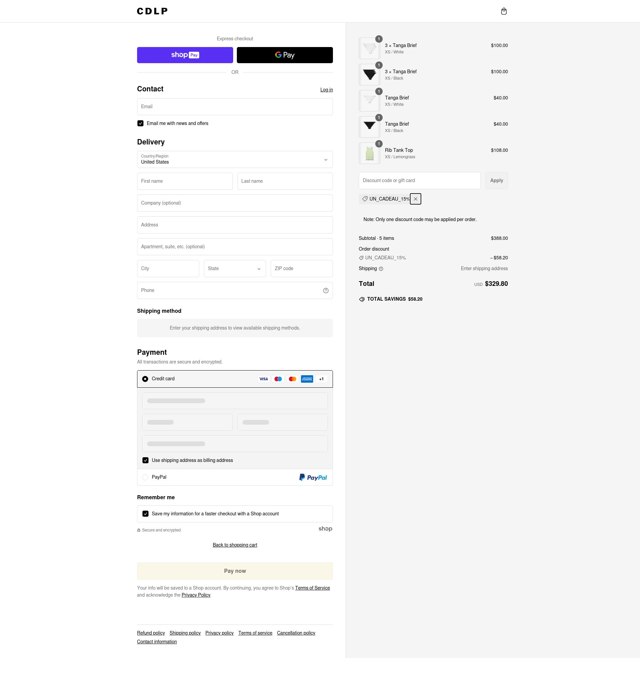 CDLP checkout page showing CDLP discount code box | Screenshot taken by SimplyCodes community member on Feb 25, 2025