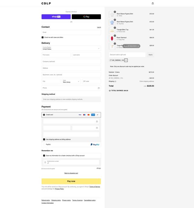 CDLP checkout page showing CDLP discount code box | Screenshot taken by SimplyCodes community member on Feb 9, 2025