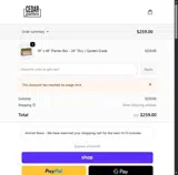 Cedar Planters coupon verification screenshot