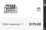 Cedar Planters coupon verification screenshot