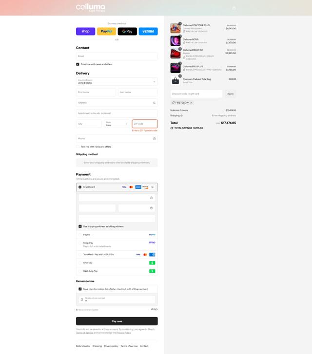 Celluma checkout page showing Celluma discount code box | Screenshot taken by SimplyCodes community member on Sep 1, 2025