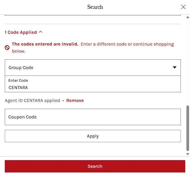 Centara Hotels & Resorts checkout page showing Centara Hotels & Resorts promo code box | Screenshot taken by SimplyCodes community member on Aug 5, 2025