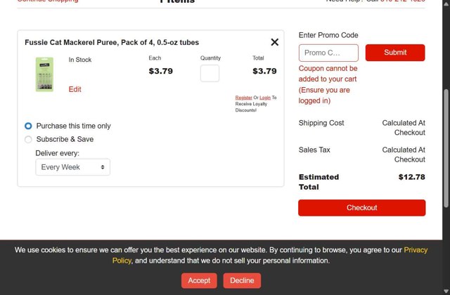Centinela Feed checkout page showing Centinela Feed promo code box | Screenshot taken by SimplyCodes community member on Sep 2, 2025