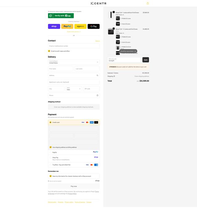 Centr Fit checkout page showing Centr Fit discount code box | Screenshot taken by SimplyCodes community member on Sep 21, 2025