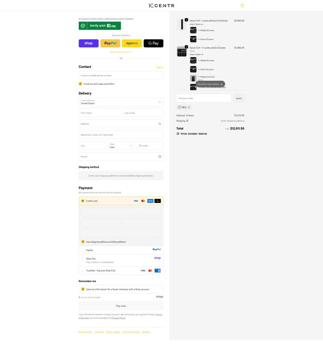 Centr Fit checkout page showing Centr Fit discount code box | Screenshot taken by SimplyCodes community member on Sep 21, 2025