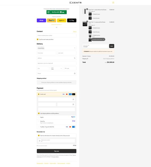 Centr Fit checkout page showing Centr Fit discount code box | Screenshot taken by SimplyCodes community member on Sep 17, 2025