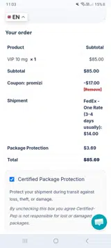 PROMIZI coupon verification screenshot