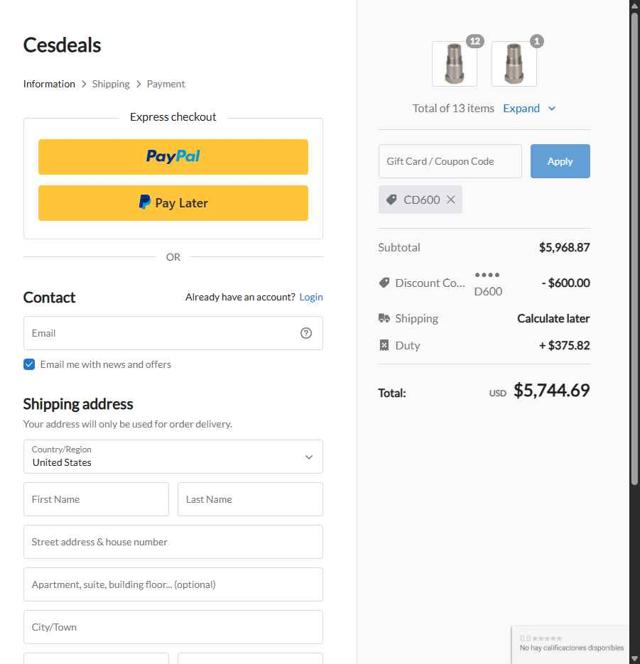 Cesdeals checkout page showing Cesdeals coupon code box | Screenshot taken by SimplyCodes community member on Jul 21, 2025