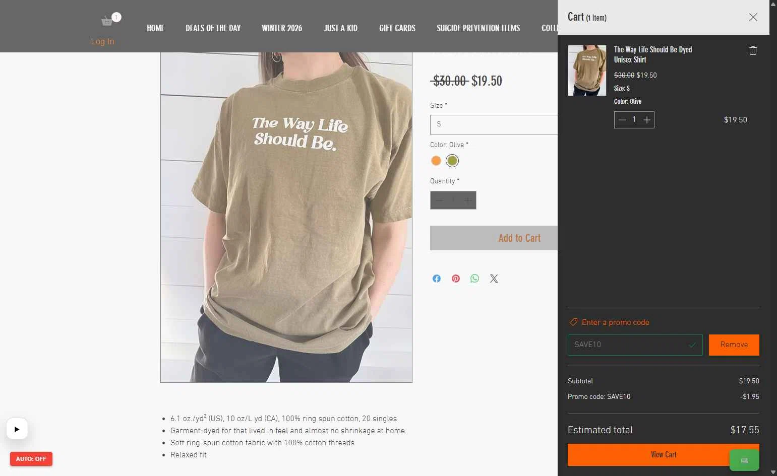 CFC WEAR checkout page showing CFC WEAR promo code box | Screenshot taken by SimplyCodes community member on Jan 27, 2026