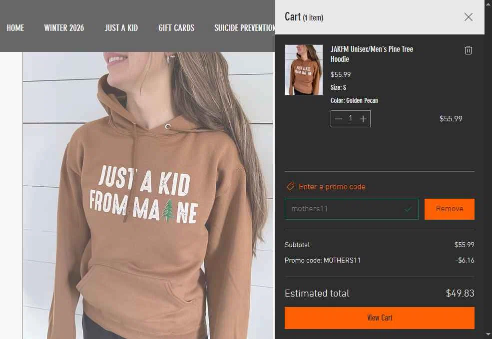 CFC WEAR checkout page showing CFC WEAR promo code box | Screenshot taken by SimplyCodes community member on Jan 18, 2026