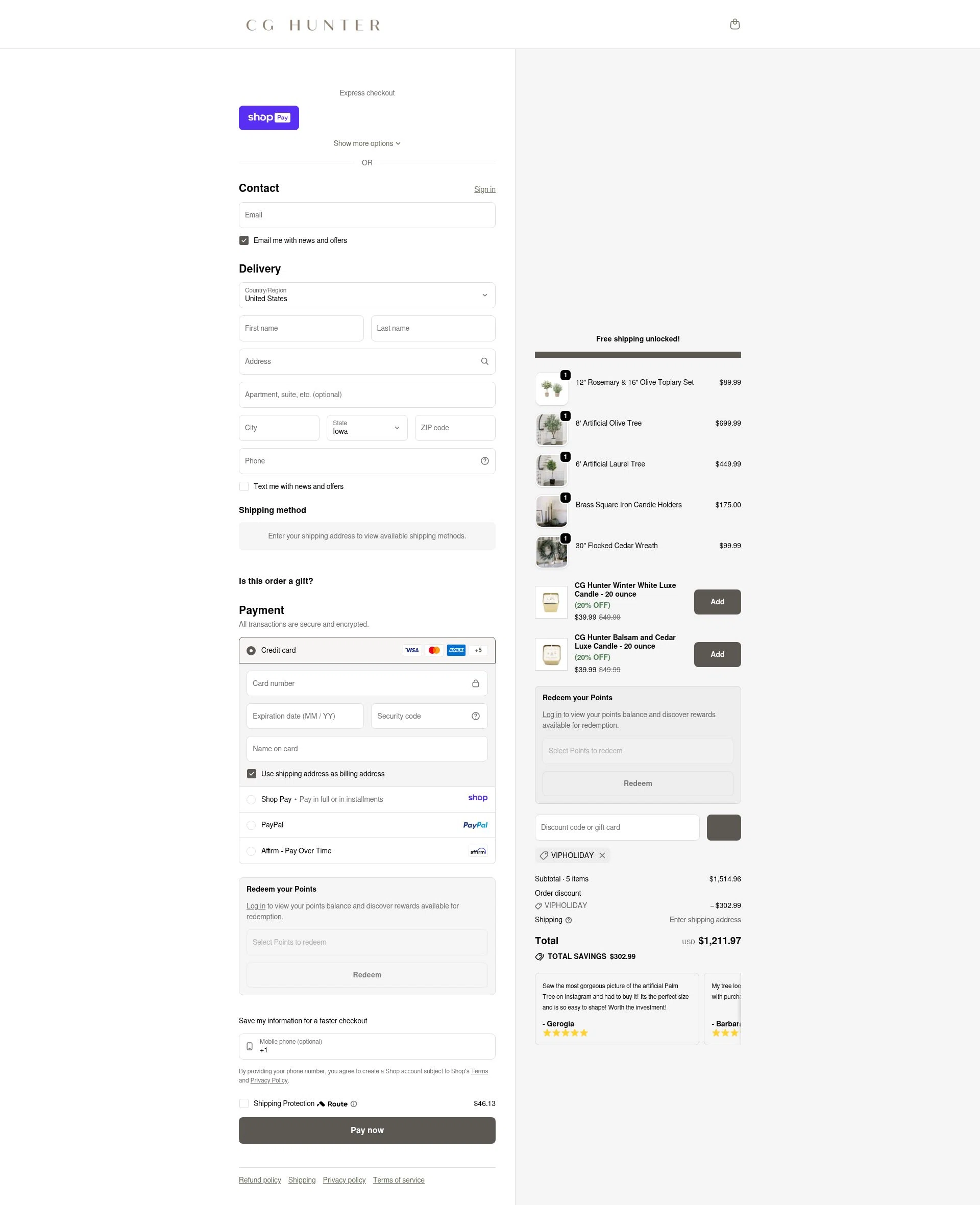 CG Hunter checkout page showing CG Hunter promo code box | Screenshot taken by SimplyCodes community member on Jan 10, 2026