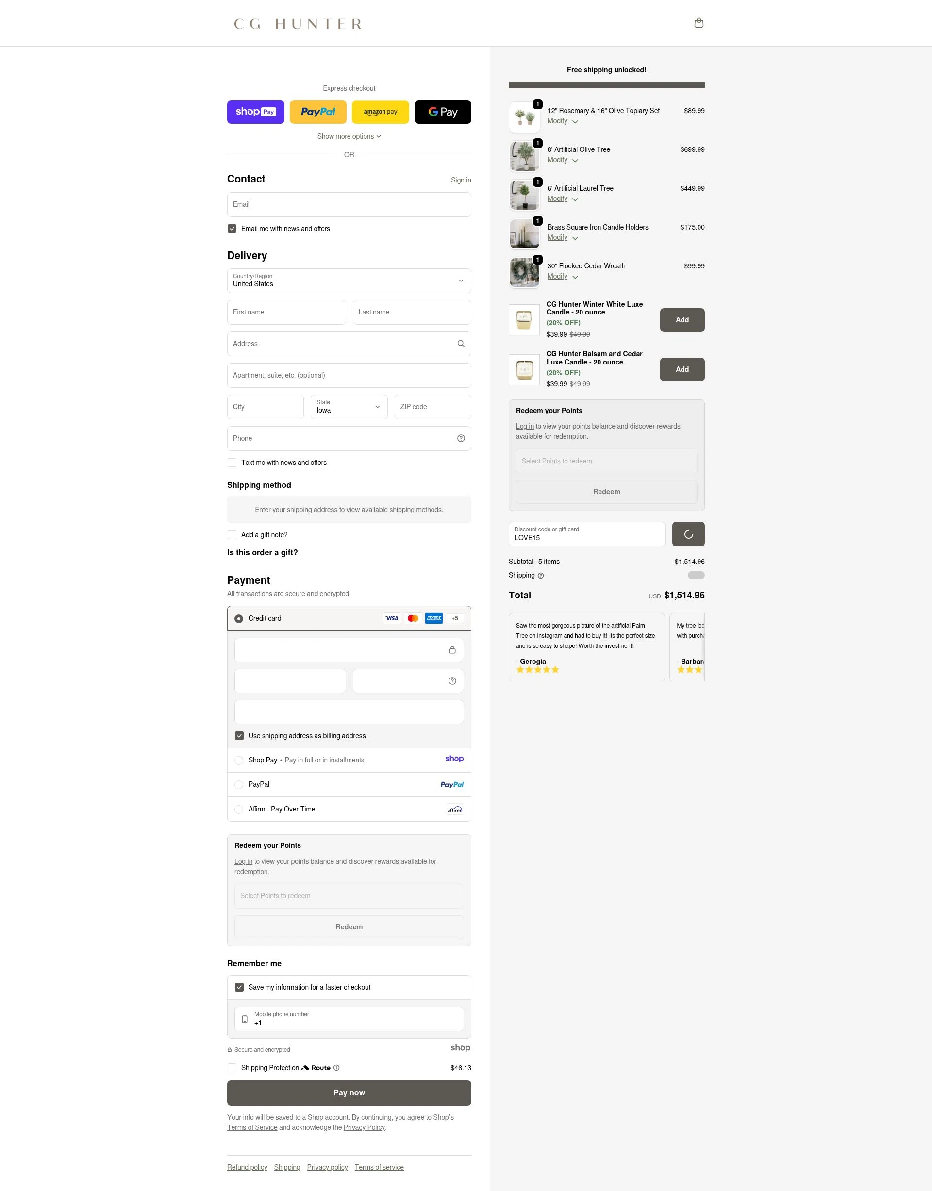 CG Hunter checkout page showing CG Hunter promo code box | Screenshot taken by SimplyCodes community member on Jan 10, 2026