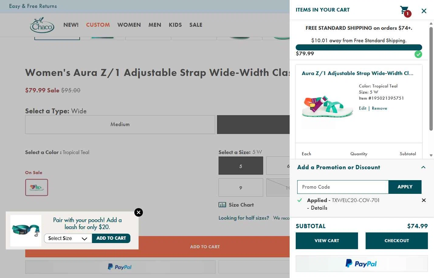 Chaco checkout page showing Chaco promo code box | Screenshot taken by SimplyCodes community member on Jan 26, 2026