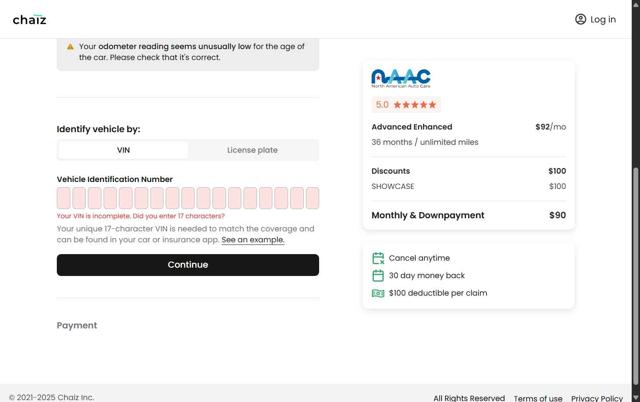 Chaiz checkout page showing Chaiz promo code box | Screenshot taken by SimplyCodes community member on Jul 25, 2025