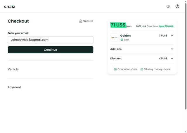 Chaiz checkout page showing Chaiz promo code box | Screenshot taken by SimplyCodes community member on Sep 9, 2025