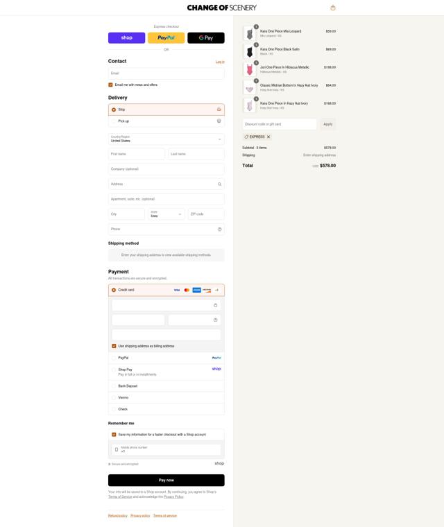 Change of Scenery checkout page showing Change of Scenery promo code box | Screenshot taken by SimplyCodes community member on Sep 2, 2025