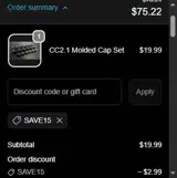 SAVE15 coupon verification screenshot