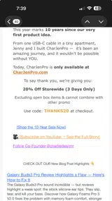 THANKS20 coupon verification screenshot