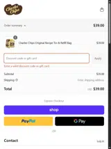 Charles Chips coupon verification screenshot