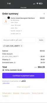 Charmlry coupon verification screenshot