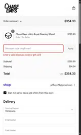 Chase Bays coupon verification screenshot