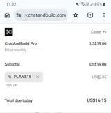 ChatAndBuild coupon verification screenshot