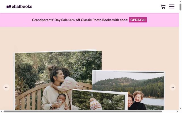Chatbooks checkout page showing Chatbooks promo code box | Screenshot taken by SimplyCodes community member on Aug 15, 2025