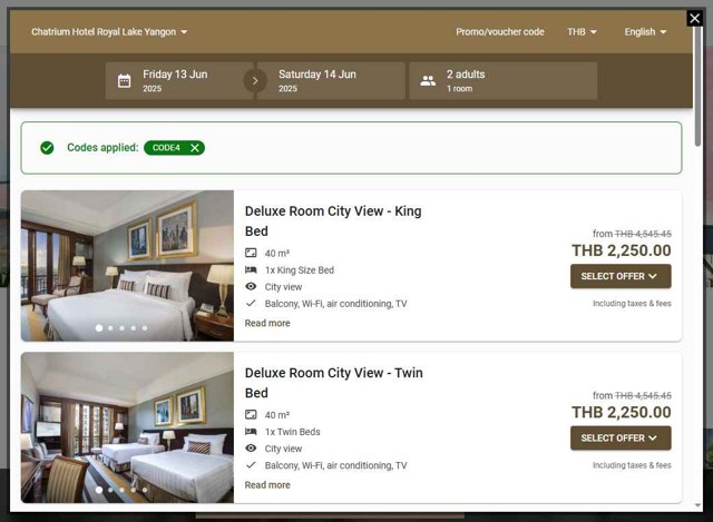 Chatrium Hotels & Residences checkout page showing Chatrium Hotels & Residences discount code box | Screenshot taken by SimplyCodes community member on Jun 13, 2025