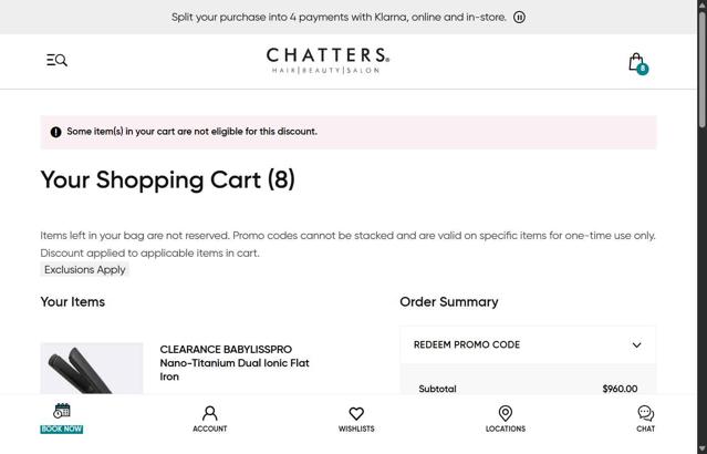 Chatters checkout page showing Chatters coupon code box | Screenshot taken by SimplyCodes community member on Aug 3, 2025
