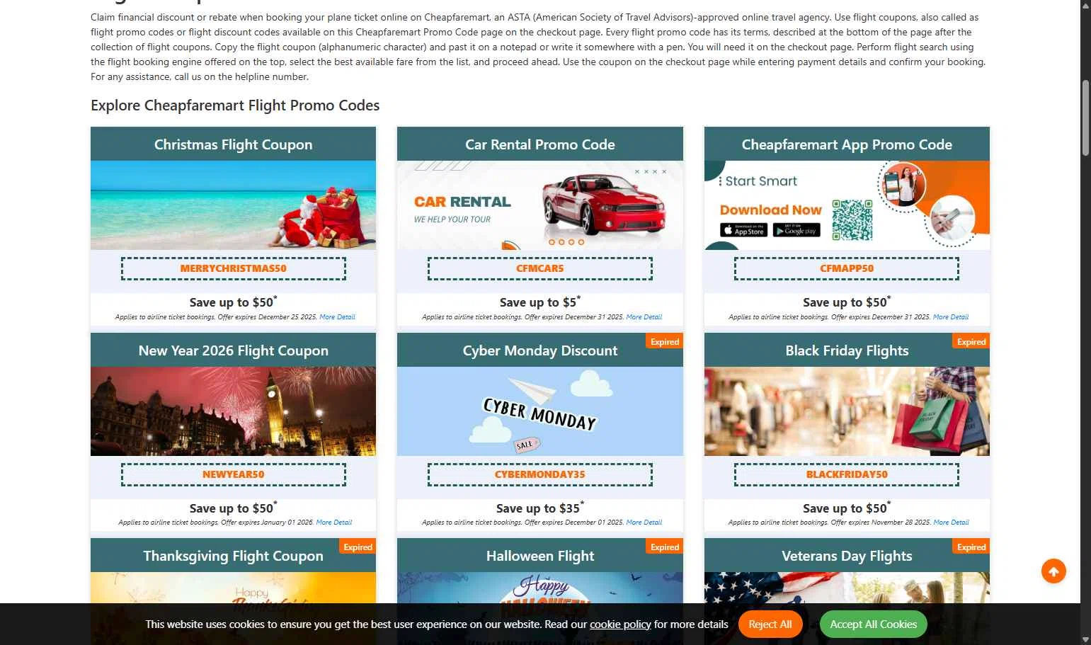 Cheapfaremart checkout page showing Cheapfaremart promo code box | Screenshot taken by SimplyCodes community member on Dec 6, 2025