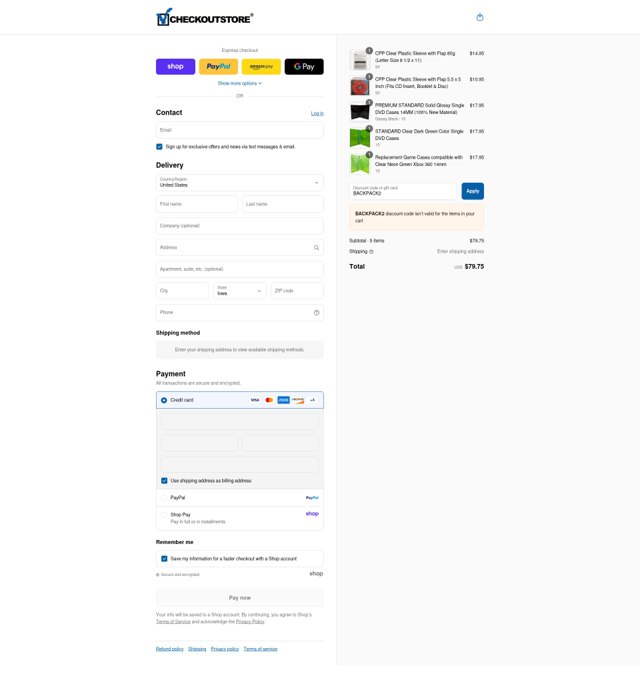 CheckOutStore checkout page showing CheckOutStore coupon code box | Screenshot taken by SimplyCodes community member on Sep 4, 2025