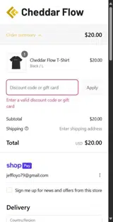 THRIFT15 coupon verification screenshot