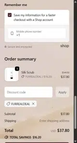 Cheeks + Co coupon verification screenshot