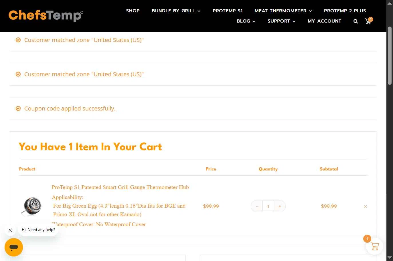 ChefsTemp checkout page showing ChefsTemp promo code box | Screenshot taken by SimplyCodes community member on Dec 17, 2025