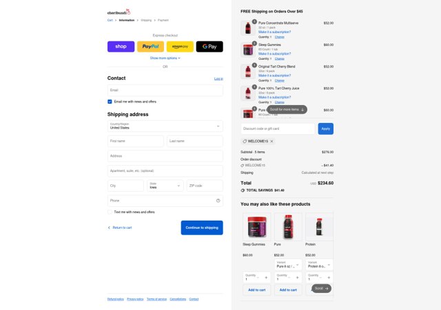 Cheribundi checkout page showing Cheribundi discount code box | Screenshot taken by SimplyCodes community member on Sep 2, 2025