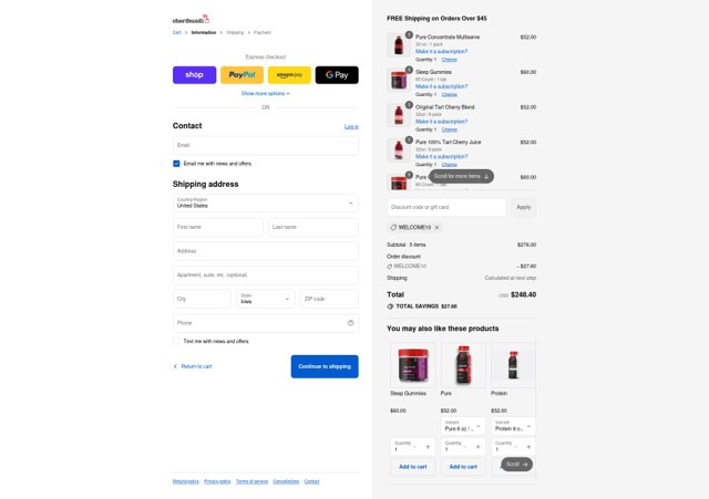 Cheribundi checkout page showing Cheribundi discount code box | Screenshot taken by SimplyCodes community member on Sep 2, 2025