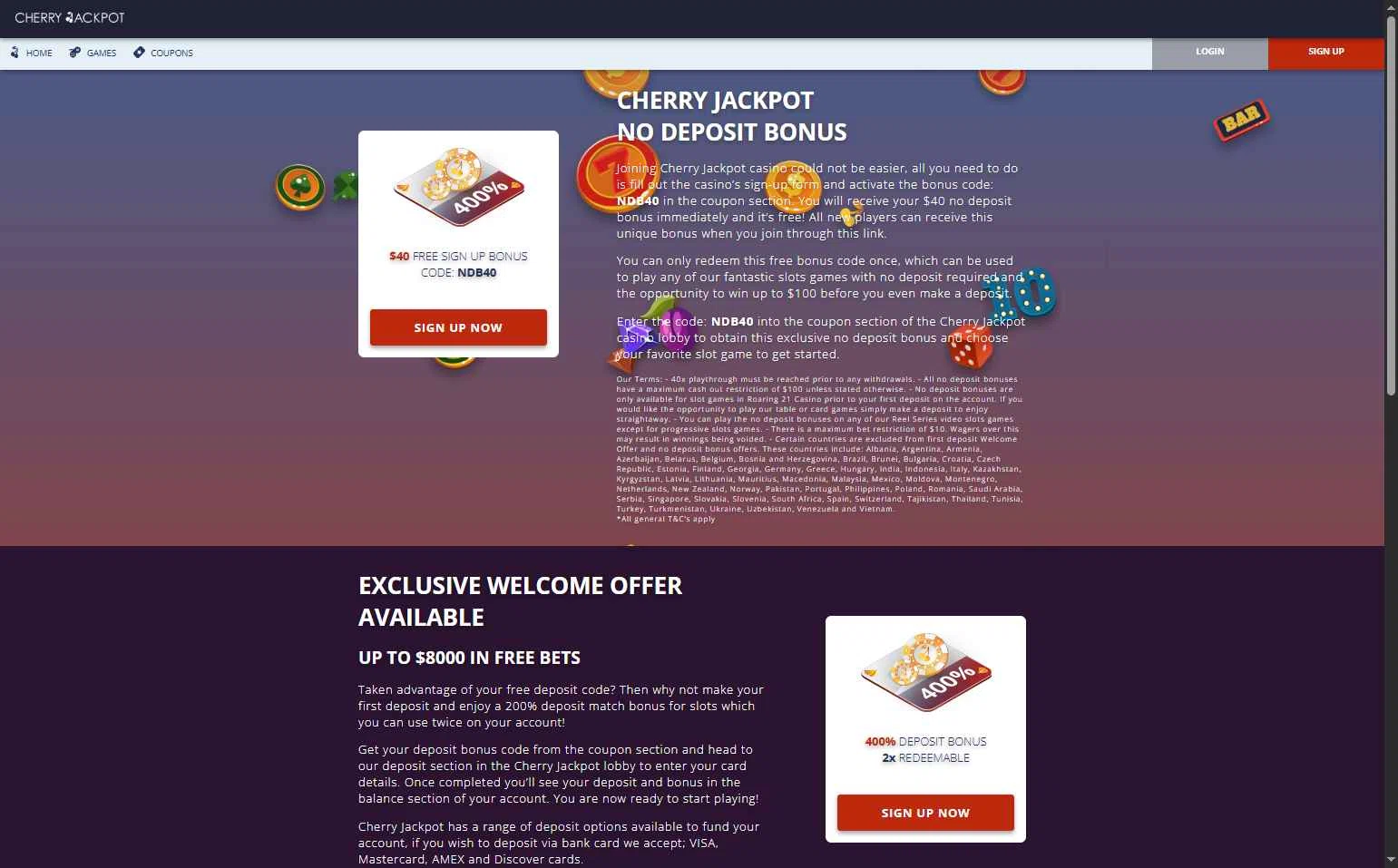 Cherry Jackpot checkout page showing Cherry Jackpot coupon code box | Screenshot taken by SimplyCodes community member on Jul 23, 2025