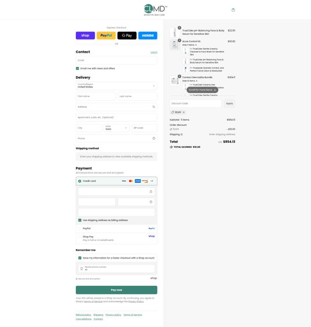 Cheryl Lee MD checkout page showing Cheryl Lee MD discount code box | Screenshot taken by SimplyCodes community member on Sep 6, 2025