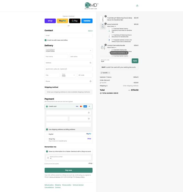 Cheryl Lee MD checkout page showing Cheryl Lee MD discount code box | Screenshot taken by SimplyCodes community member on Sep 10, 2025