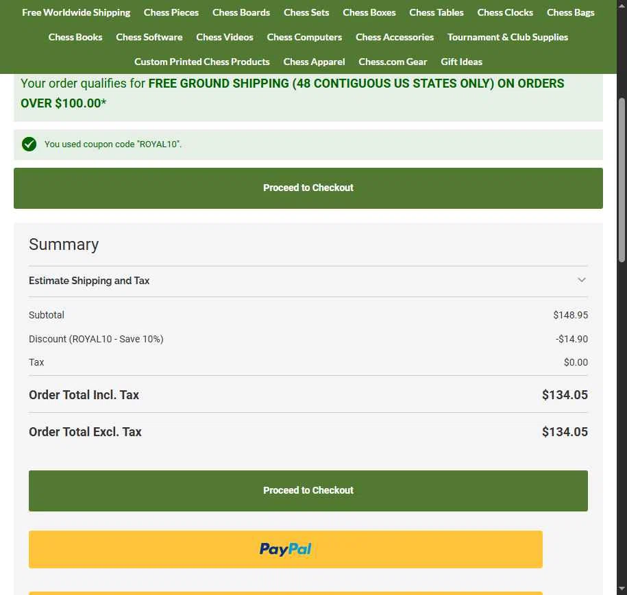 Chess.com checkout page showing Chess.com promo code box | Screenshot taken by SimplyCodes community member on Nov 3, 2025